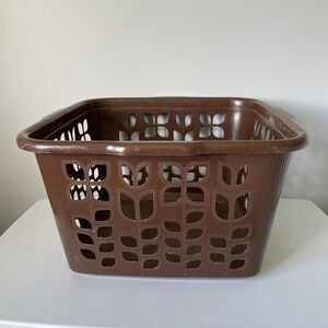 Rubbermaid Vintage Retro Laundry Basket 2968 Brown Tulip Floral Square Plastic